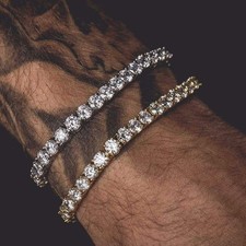 Hip Hop Bracelet Iced Out Single Row Rhinestones Chain Bling Tennis Charm Bracel