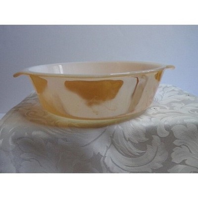 Anchor Hocking Fire King Peach Lustre 1 1/2 quart casserole. One chip on handle