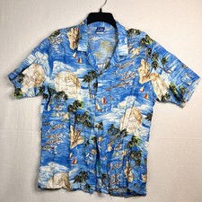 VTG Ocean Pacific Hawaiian All Over Print Rainbow Floral OP Made In USA Men  s M