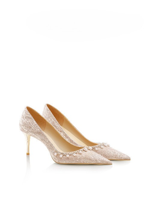 Golden high heels wedding shoes bridal shoes wedding dress