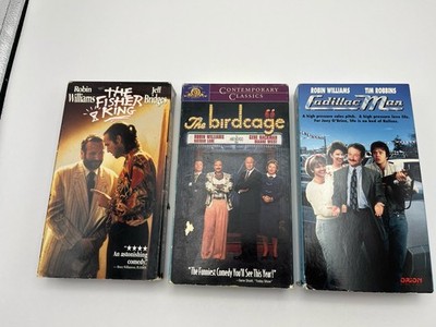 Lot Of 3 VHS Robin Williams The Fisher King, The Birdcage, Cadillac Man Comedy