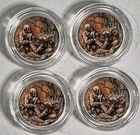 🔥 Lot of 4 Warmonger 1 Gram .999 Silver High Relief Colorized Rounds 💀