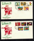 Canada #519-530, 1970 Christmas set on 3 identical Santa thermal cachet FDCs