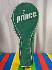 Vintage PRINCE Green White Tennis Racquet w/ Cover and Bag