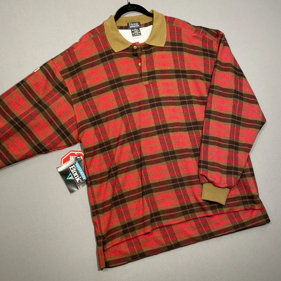 Vtg 90s NWT Etonic Golfwear Pullover Windbreaker Jacket Mens XL Red Plaid GORE - Image 4 of 4