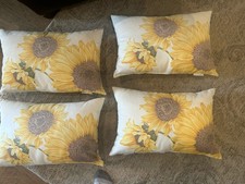 Four Botanical Pottery Barn Sunflower Throw Pillow Yellow outdoor