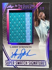 LARRY JOHNSON 2025 LEAF IN THE GAME USED SPORTS JUMBO 2-CLR PATCH AUTO 5/6