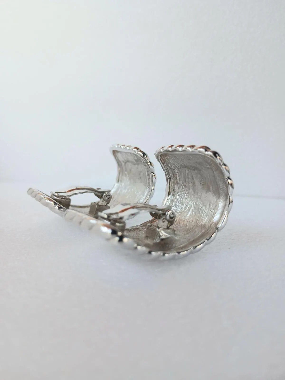 Vintage Givenchy Silver Tone Clip-On Earrings 1980s Designer 37.4g thumbnail 6