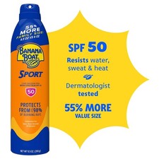 Banana Boat Sport SPF 50 Sunscreen Spray, Family Size, 9.5 oz
