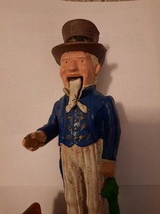 Uncle Sam Mechanical Coin Bank Cast Iron Metal Working Condition America