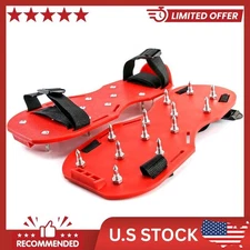 2 Pairs Spiked Shoes for Epoxy Floor Coating Installation w/ 2 Short Spikes