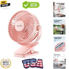 Portable Clip on Fan Battery Operated, Small Powerful 3 Speed Quiet 360  Rota...
