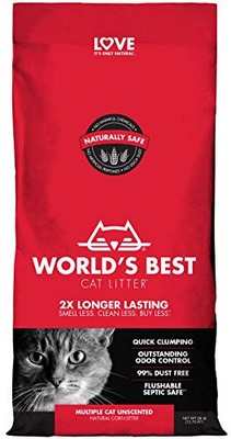 Weltbestes Katzenstreu 28 Pfund, mehrere Katzen unparfümiert, 12,7 kg (1er Pack)