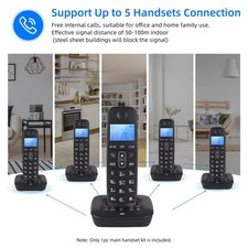 Cordless Telephone With Answering Machine 3 Line LCD Caller Handsets