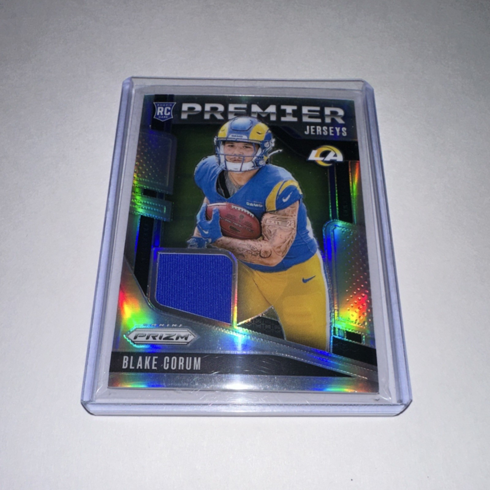 Panini 2024 Prizm Premier Jerseys Blake Corum #PJ-BCM Rams Rookie Insert