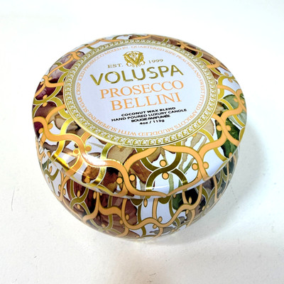 Voluspa PROSECCO BELLINI Luxury Petite Tin Candle 4oz 113g Coconut Wax   NEW   
