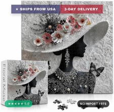 Impossible Puzzles for Adults 1000 Pieces, Floral Muse Puzzle Elegant Lady,Beaut