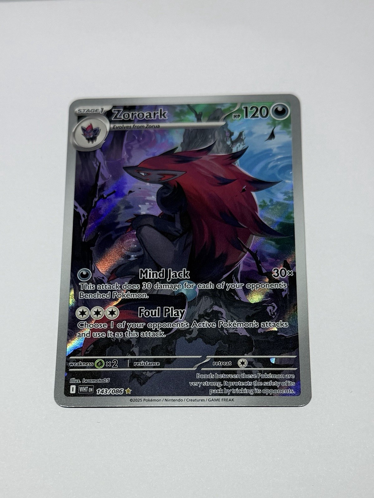 Zoroark - 143/086 - Illustration Rare - White Flare - Pokemon Card TCG - NM/M