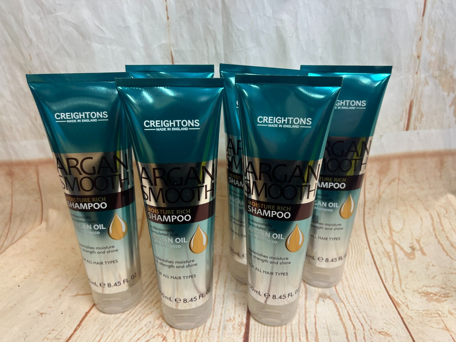 CREIGHTONS 6x 250ml Shampoos Argon Smooth Moisture Rich Shampoo