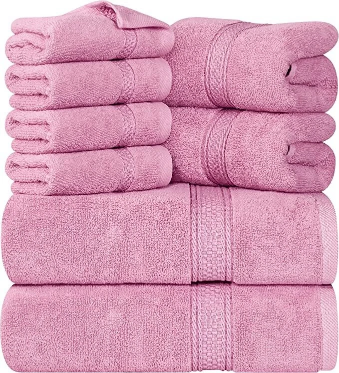 Towel Set 600 GSM 8Pc - 2 Bath Towels 2 Hand Towels 4 Washcloths Utopia Towels * - Image 4 of 4