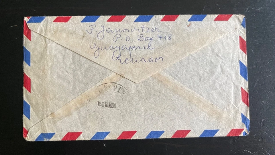 Ecuador 1960 Airmail Cover to Nepal | Multi Franking Butterflies, Parrot - Image 2 of 2