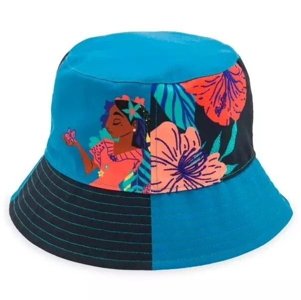 Disney Parks Bucket Hat Floral Moana Teal One Size Adult  display picture 2
