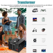 Step Up Down Transformer Compact Size Voltage Converter 2500VA Portable Home