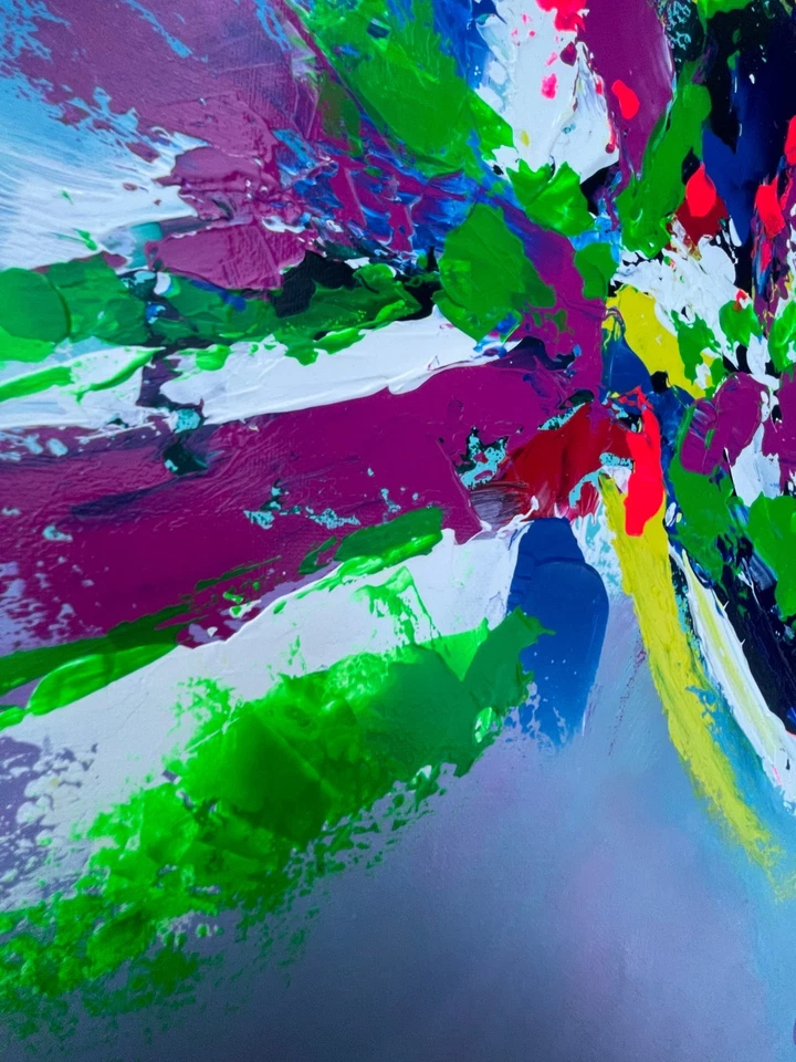 Arte Original "Película" 20x20 Lienzo Expresionismo Diseño Abstracto Arte Hogar Foto 3 de 4