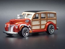 1940 40 Ford Woodie Woody Station Wagon Orange 164 Scale Diorama Diecast Model 1940 40 Ford Woodie Woody Station Wagon Orange 164 Scale Diorama Diecast Model