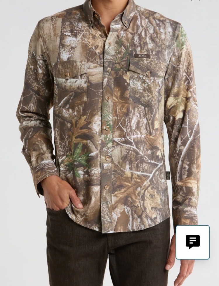 New Von Dutch Men’s Size Small Stretch Camouflage Print Button Up Shirt