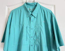 Ariat Tek Heat Series Shirt Button Up Short Sleeve Pocket Blue Vented 2XL