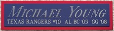MICHAEL YOUNG RANGERS NAMEPLATE AUTOGRAPHED Signed BAT-Baseball-JERSEY-PHOTO-CAP
