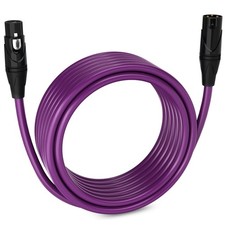 LyxPro Microphone 25 feet XLR Cable, Male to Female, 3 Pin Mic Cable, Purple