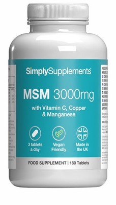 MSM (Methylsulfonylmethan) 3000mg - 180 Tabletten - SimplySupplements