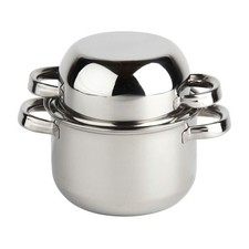 Stainless Steel Mussel Pot With Lid 20cm Seafood Steamer Kitchen Cooking 1 Pcs