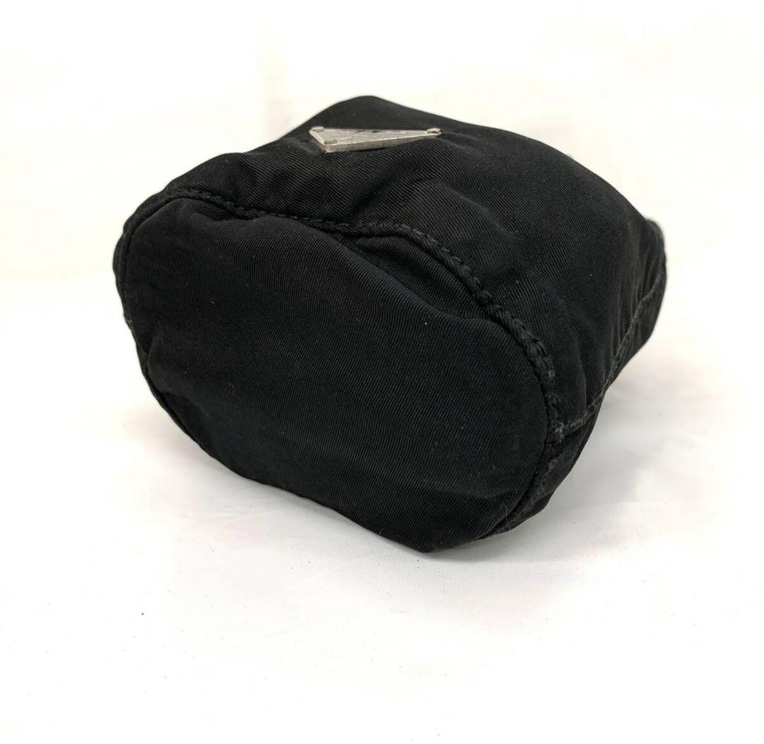 PRADA Mini Drawstring Pouch Black Triangle Logo A… - image 5
