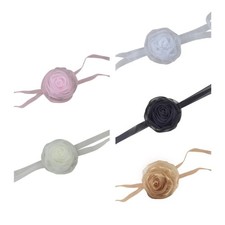 Classic Romantic Flower Necklaces Women Trend Jewelry Snow Yarn Rose Necklace