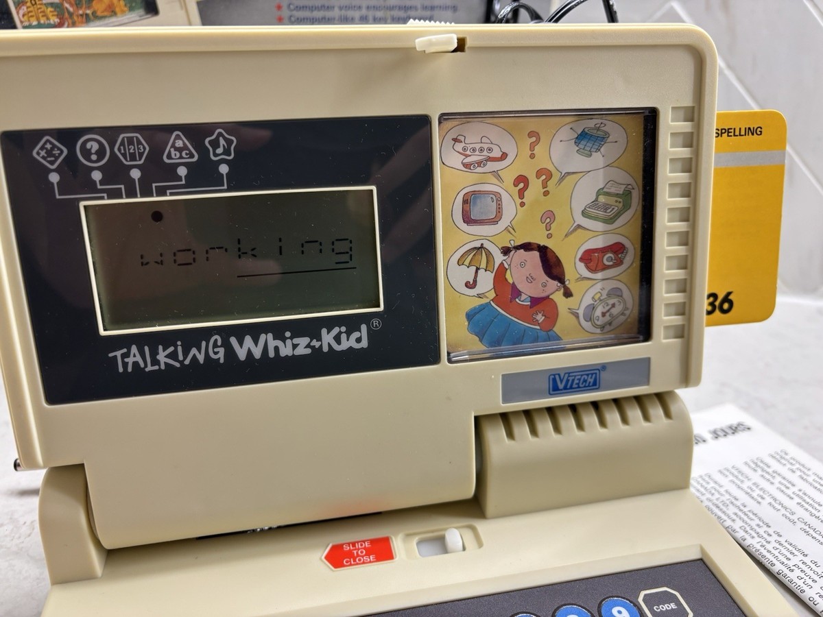 Talking Whiz Kid 1987 Vtech Education Computer w/ Learning Cards