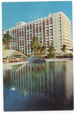 Bal Harbor Miami FL Americana Hotel Postcard Florida