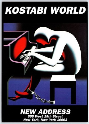 Mark Kostabi World Piano Art Postcard - ''I Did It Steinway'' Go Card