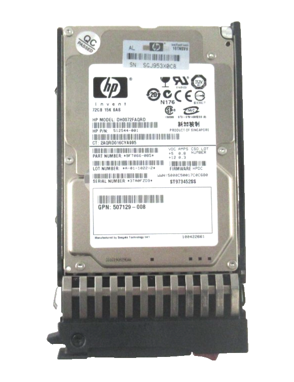 72GB SAS 2.5"" 15K 6Gb/s (Hot-Swap with Caddy) HDD - 512743-001