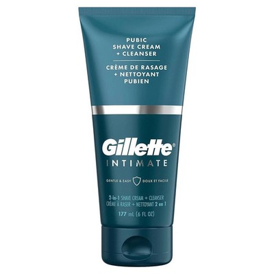 Gillette Intimate 2 in 1 Pubic Shave Cream + Cleanser, Gentle Formula,...