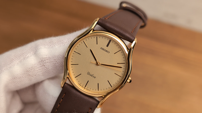 Unused] 1980 SEIKO Dolce 7741-6030 Gold Dial Quartz Men's Watch