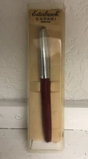 1958 Esterbrook Safari Fountain Pen 1551 Nib Original Packaging Red/Burgundy