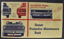 1967 Amc Owner Warranty Book Ambassador Marlin Rebel Rambler American Wagon 1967 Amc Owner Warranty Book Ambassador Marlin Rebel Rambler American Wagon