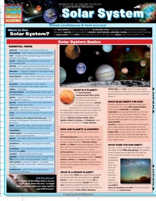SOLAR SYSTEM (QUICKSTUDY: ACADEMIC) By Inc. Barcharts *Excellent Condition*
