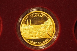 100 Euro Goldmünze 2008 "Unesco Welterbe Altstadt Goslar" Bergwerk Rammelsberg