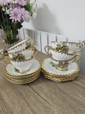 Vintage Stanley Fine Bone China Homestead Teeservice 18 Teile Tassen Untertassen Teller
