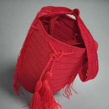 Handmade Mexican Satchel Bag Purse - Mayan Morral Bag with Tassels