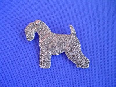 Kerry Blue Terrier pin STANDING #93A  Pewter Dog Jewelry by Cindy A. Conter